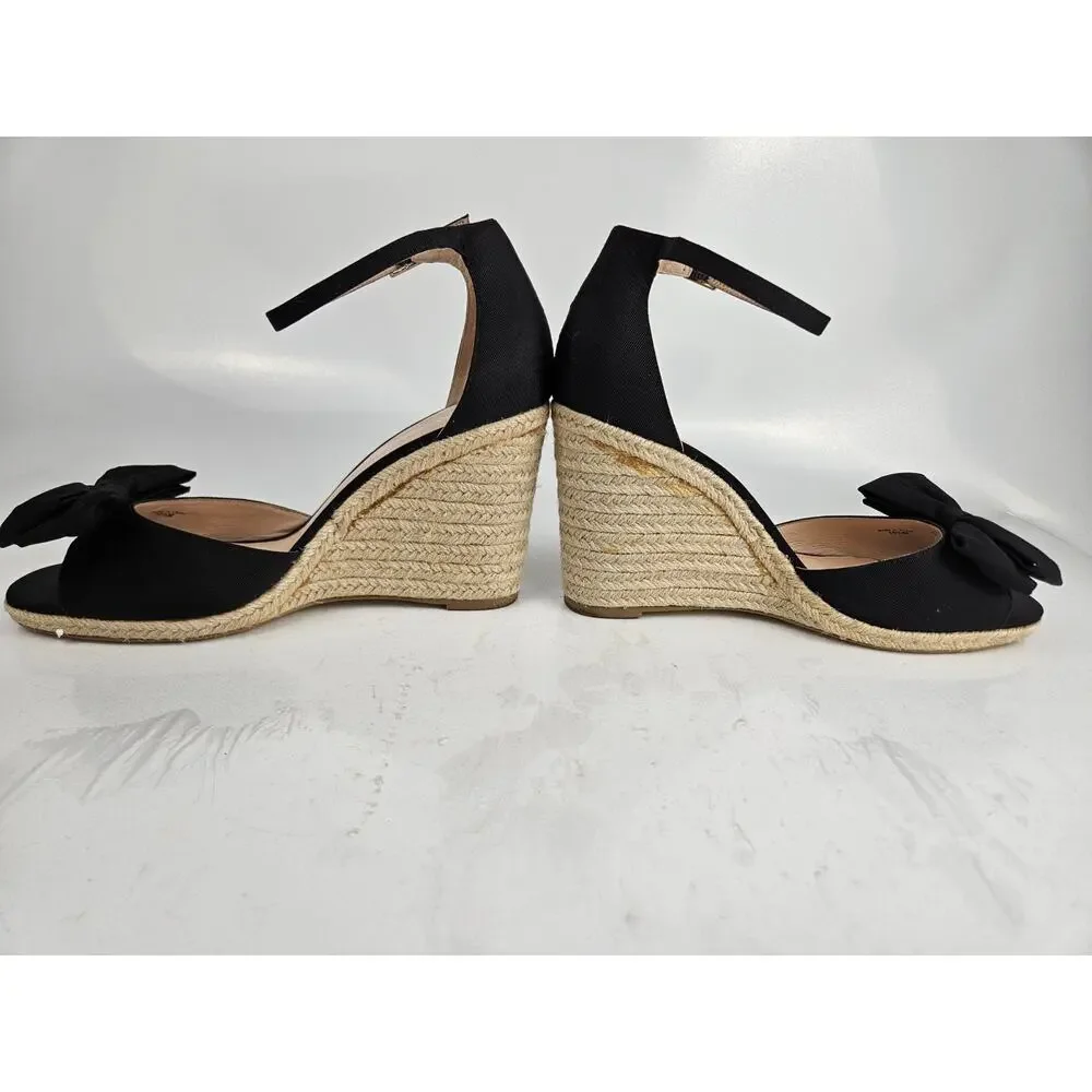 Kate Spade New York Womens Size 10.5 M Espadrille‎ Knot-Front Wedge Sandals